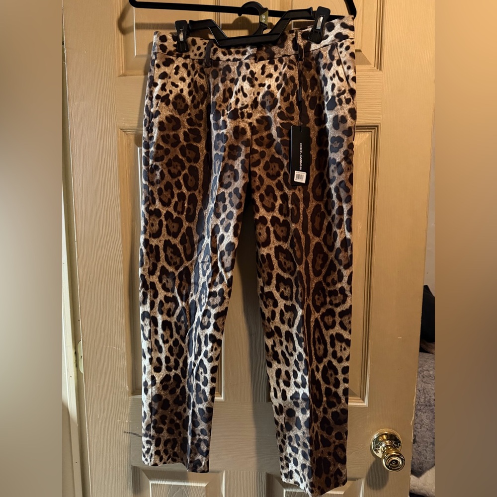 LOW START🔥NWT Dolce & Gabbana Ladies Leopard Drill pants size 42 (NWT $1125) - Picture 3 of 15